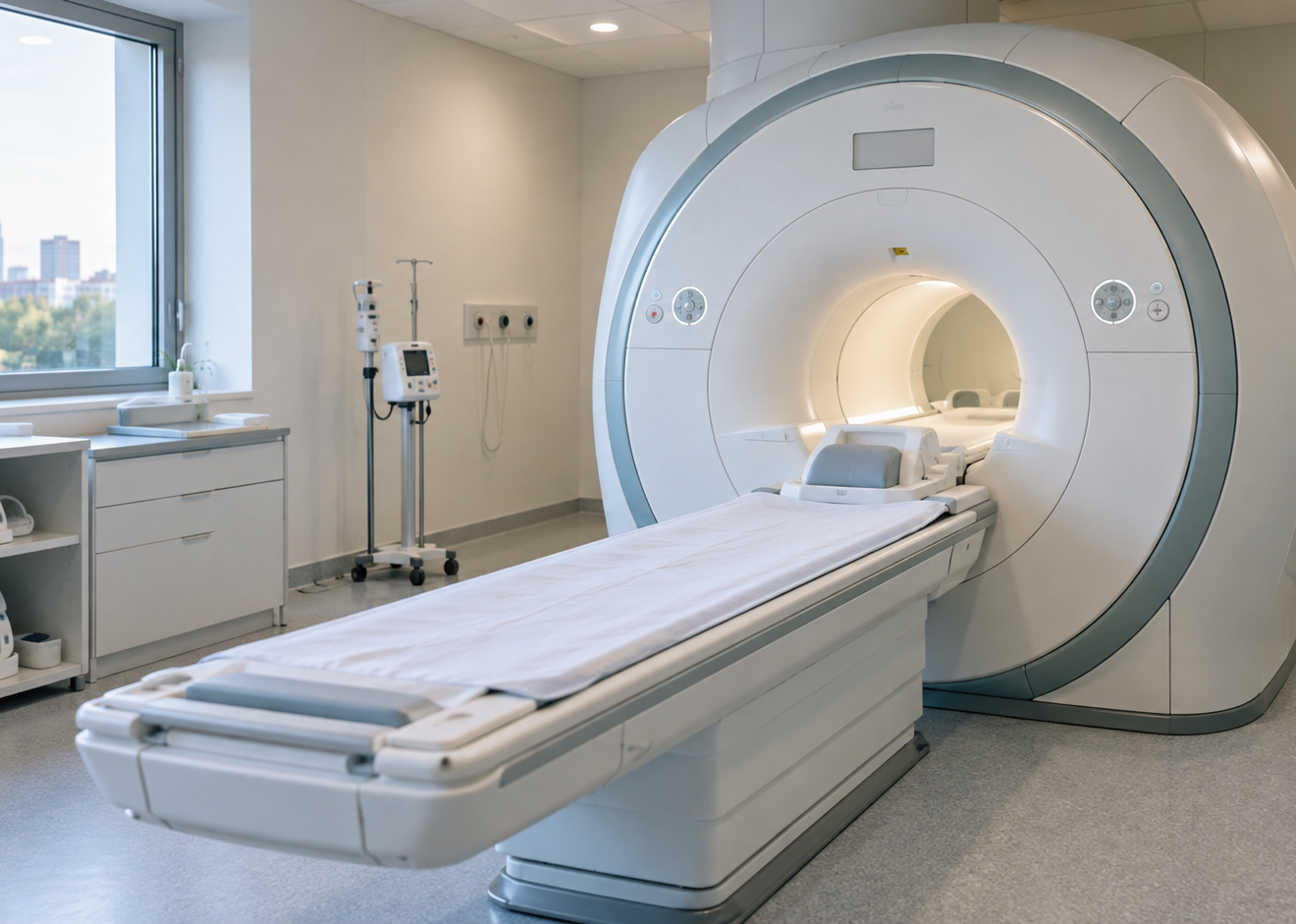 Aparat rezonansu magnetycznego w jasnej pracowni diagnostycznej