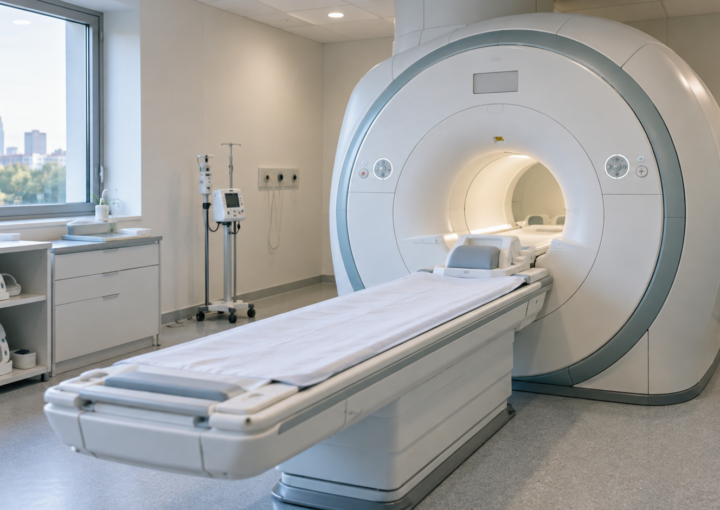 Aparat rezonansu magnetycznego w jasnej pracowni diagnostycznej